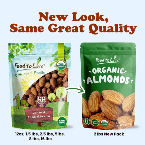 Miniatura 8 de Food to Live Almendras tostadas secas orgánicas, 16 libras, sin OMG, sin sal, veganas, keto, paleo, kosher, a granel, alto en proteínas, fibra