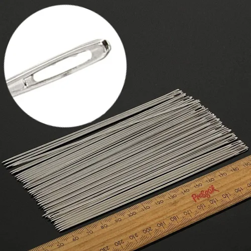 Miniatura 3 de OurHommie Paquete de 50 agujas de tapicería de 6 pulgadas de largo, agujas de ojo grandes para manualidades de la ley de costura, 5.906 in de largo