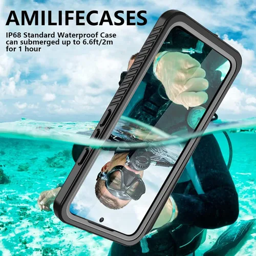 Miniatura 3 de Funda impermeable para Samsung Galaxy S22+Plus, S22+Plus, con protector de pantalla integrado, cuerpo completo, a prueba de golpes, resistente a