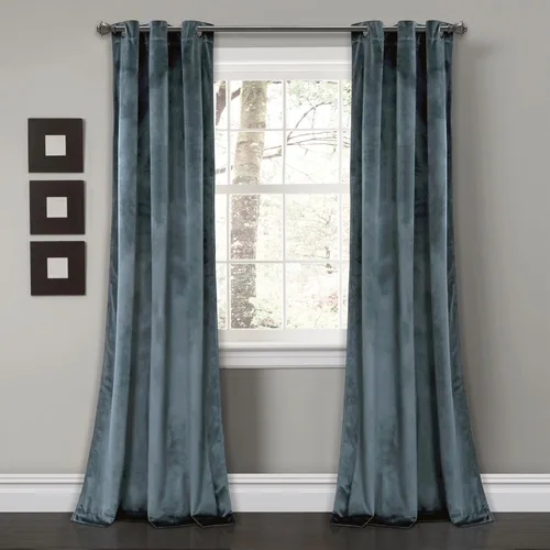 Miniatura 8 de Lush Decor Prima Velvet Sólido - Par de paneles de cortinas para ventana con ojales de filtrado de luz, 95" L x 38" A, Negro