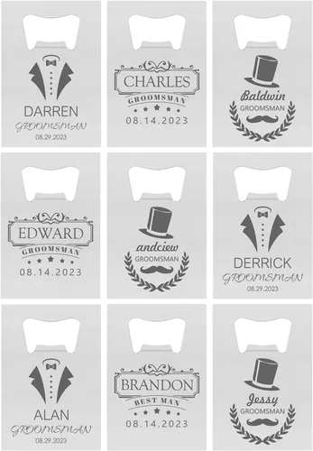 Miniatura 38 de Abrebotellas personalizados, tamaño de tarjeta de crédito, padrinos de boda, regalos para boda, despedida de soltero, abrebotellas de cerveza