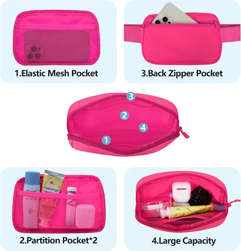 Miniatura 50 de Riñonera cruzada para mujeres y hombres, bolsa para cinturón para senderismo con correa ajustable, riñonera para correr, entrenamiento, deportes