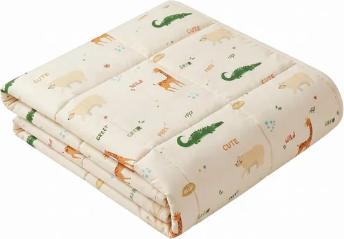 Miniatura 23 de anfie - Manta con peso para niños (40 x 60 pulgadas, 7 lb), manta refrescante para dormir, tamaño de manta ligera, transpirable, con cuentas de Gris