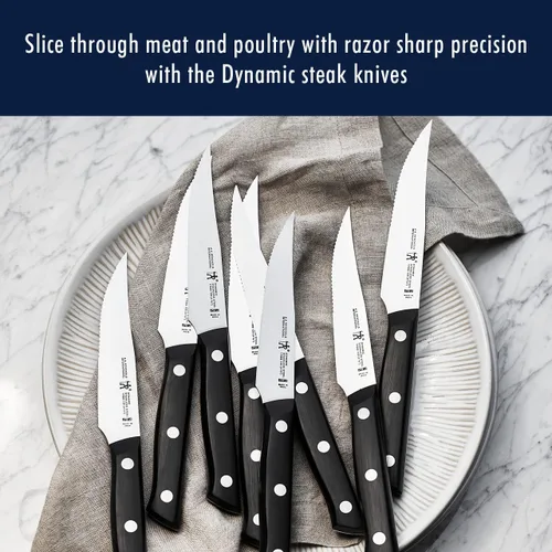 Miniatura 5 de HENCKELS Dynamic Razor-Sharp - Juego de cuchillos de 12 piezas, cuchillo de chef, cuchillo de pan, cuchillo de carne, diseño alemán informado por