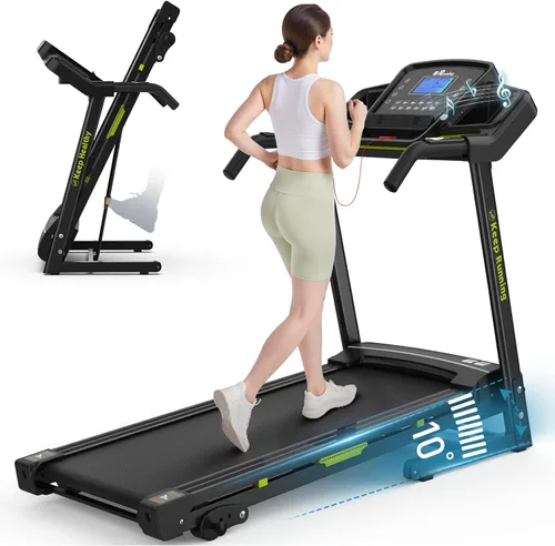 FYC Caminadora plegable para el hogar con inclinación de 330 libras, capacidad de peso, 3.5 HP, cinta de correr eléctrica portátil con Bluetooth, 12
