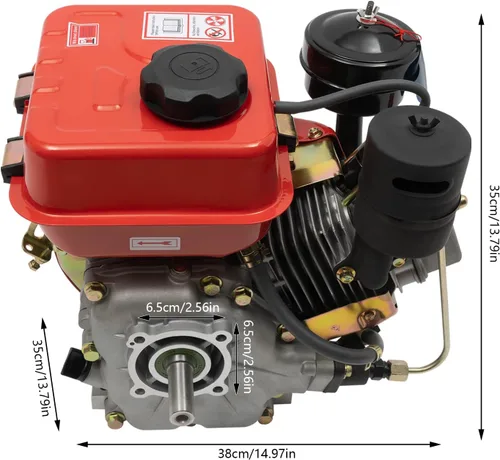 Miniatura 6 de Motor de gas de 4 tiempos 3HP, motor de gasolina de eje horizontal de 2.2 KW, motor de Go Kart único con cilindro de arranque manual, motor