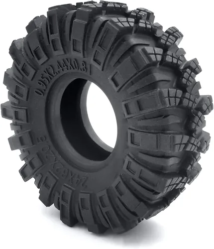 Miniatura 3 de MOHERO - 4 neumáticos de goma de 1.0 pulgadas, neumáticos de rueda 1.0 de 2.441 x 0.866 in para Axial SCX24 90081 AXI00001 002 004 005 006 RC