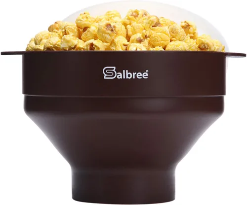 La máquina original Salbree plegable de silicona para hacer palomitas de maíz en el microondas, cuenco microondas con capacidad para 16 tazas,