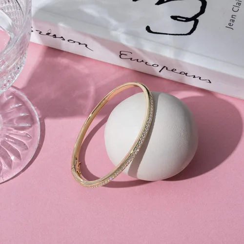 Miniatura 4 de Pulsera PAVOI clásica de tenis chapada en oro de 14K con circonita cúbica, pulsera de oro para mujer