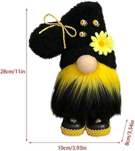 Miniatura 3 de Adornos de elfo de abejorro, gnomos de peluche, hechos a mano, diseño de girasol de primavera, estante de gnomo enano, bandeja escalonada