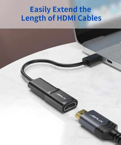 Miniatura 2 de JSAUX Acoplador HDMI hembra a hembra, paquete de 2 unidades, adaptador de conector de extensión HDMI 4K HDR, aleación de aluminio para HDTV, Roku