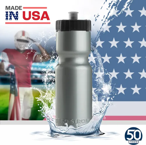 Miniatura 5 de 50 Strong Paquete de 24 botellas de agua a granel – Botellas deportivas sin BPA de 22 onzas con tapa superior fácil de abrir – fabricadas en Estados