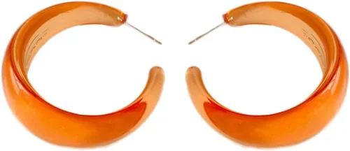 Pendientes de aro coloridos de resina acrílica transparente para mujeres y niñas, aretes de resina en forma de C, bonitos colores caramelos, aretes