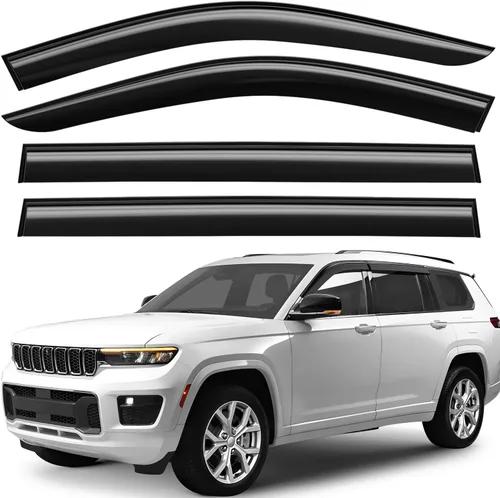 Miniatura 10 de Deflectores de ventana tintados ahumados con cinta adhesiva para ventana lateral, deflectores de lluvia compatibles con Toyota RAV4 2013-2018 - 4