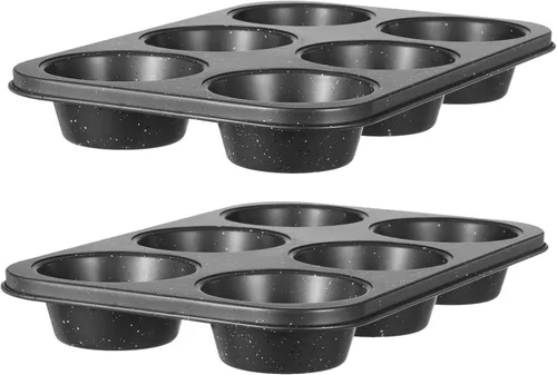 Walooza Paquete de 2 moldes para magdalenas jumbo, molde antiadherente para magdalenas de 6 tazas, molde para magdalenas gigantes y moldes de