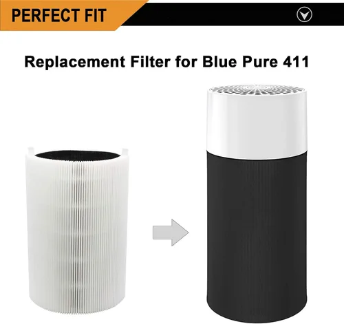 Miniatura 4 de Paquete de 3 filtros Blue Pure 411 de repuesto compatibles con Blueair Blue Pure 411 Genuine, 411+, 411 Auto y MINI purificador de aire, el paquete