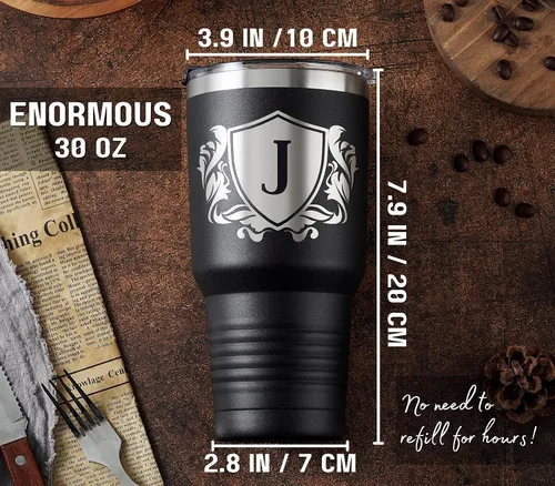 Miniatura 2 de Onebttl Regalos personalizados para hombres con iniciales, vaso de viaje con monograma para él, tazas de café personalizadas, regalos únicos