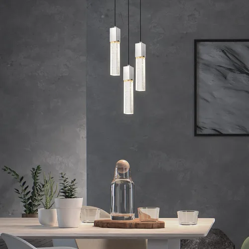 Miniatura 8 de Mini Lámpara Colgante de Cristal Integrada para Isla de Cocina, Moderna y Concisa, Accesorio de Luz de Techo Colgante, para Isla de Cocina, Comedor