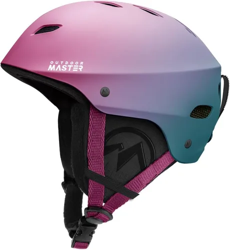 OutdoorMaster Kelvin - Casco de esquí y snowboard para hombres, mujeres y jóvenes Gradiente morado y azul.