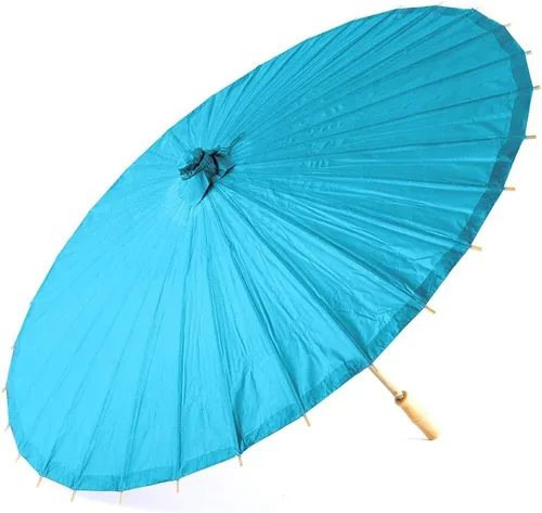 Miniatura 6 de Weddingstar Parasol de papel con deshuesado de bambú, Azul Aqua