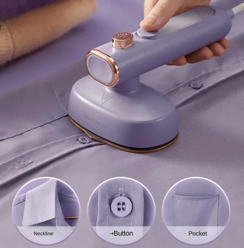 Miniatura 2 de Mini plancha de vapor profesional portátil de mano vaporizador de ropa seco húmedo doble ropa máquina de planchar de tela para el hogar y viajes