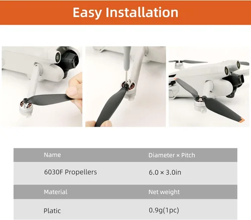 Miniatura 7 de Mini 3 4 Pro Hélices de bajo ruido para DJI Mini 4 Pro/Mini 3 Pro Cámara Drone Control remoto RC Quadcopter liberación rápida 6030F cuchillas
