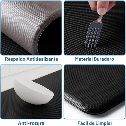 Miniatura 3 de StepLively Tapete de cocina, 2 piezas, tapetes de cocina acolchados para piso, juego de alfombras de cocina antifatiga, tapete antideslizante