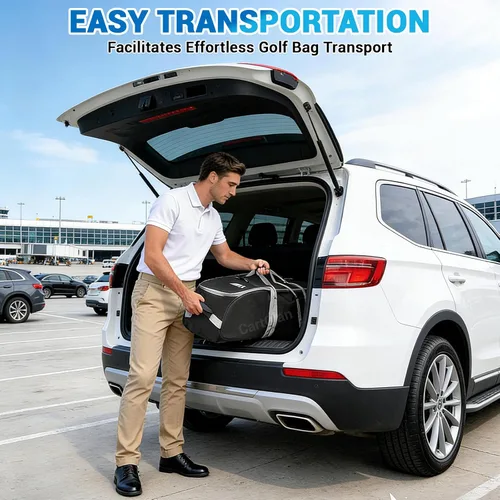 Miniatura 3 de Bolsa de viaje de golf con ruedas, tela Oxford resistente 900D, funda de viaje de golf para aerolíneas, adecuada para bolsas de golf estándar