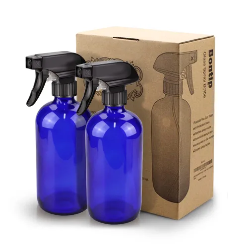 Miniatura 7 de Bontip - Botella de vidrio con atomizador, juego de botellas de vidrio con atomizador y accesorios para limpiadores de ventanas no tóxicos, Azul
