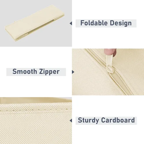 Miniatura 3 de DIMJ Organizador de cajones para ropa, paquete de 10 unidades, organizadores plegables para bebé, organizador de almacenamiento y cómoda para Beige