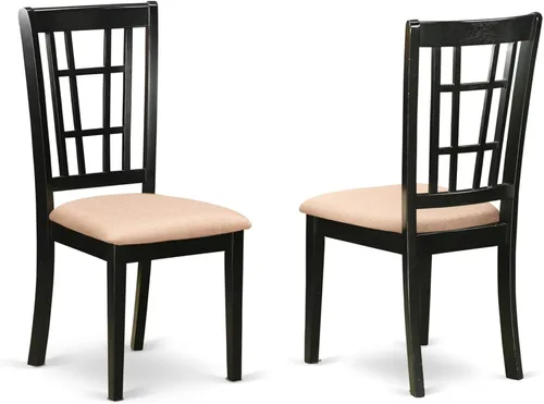 Miniatura 7 de East West Furniture Nicoli - Sillas de comedor de piel sintética de 39 pulgadas en color negro (juego de 2)