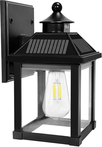 Luces solares de pared para exteriores, luces con sensor de movimiento del atardecer al amanecer, impermeables, luces solares para porche con 3 1