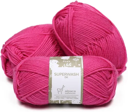 Alpaca Warehouse 100% lana pura superwash, juego de 3 madejas (150 gramos) calibre DK - Origen directo de Perú - Celestialmente suave y perfecto