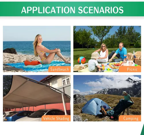 Miniatura 6 de Lona de camping impermeable con bolsa de transporte para debajo de la tienda, huella ultraligera para tienda de campaña en el suelo, senderismo
