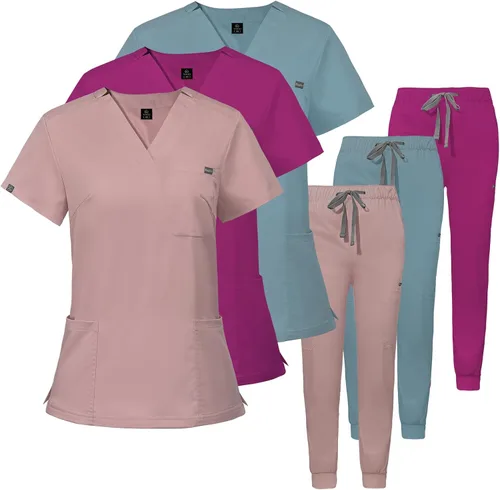 Miniatura 4 de VIAOLI Conjunto de ropa quirúrgica para mujer, conjunto de camiseta médica y pantalón deportivo, ropa de trabajo, traje deportivo moderno y clínico