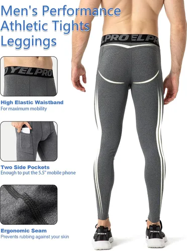 Miniatura 71 de SPVISE Pantalones de compresión para hombre, leggings para deportes, gimnasio, mallas atléticas frescas y secas, capa base para correr, fútbol