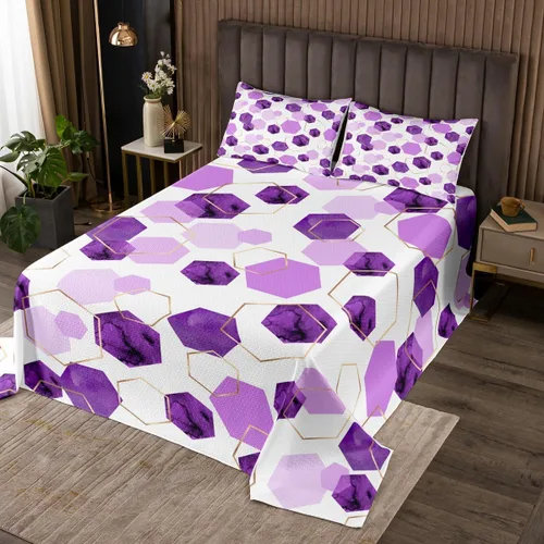 Miniatura 31 de Erosebridal Juego de colcha de mármol negro tamaño Queen con lentejuelas metálicas doradas, juego de colcha de mármol gris oscuro, juego de ropa
