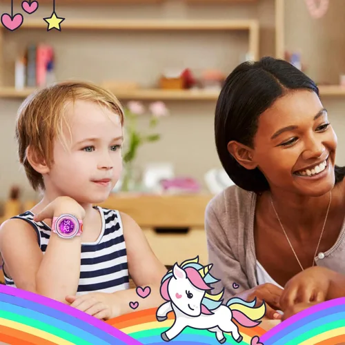 Miniatura 7 de Relojes impermeables de dibujos animados 3D para niñas con alarma, los mejores regalos de juguetes para niñas de 3 a 12 años