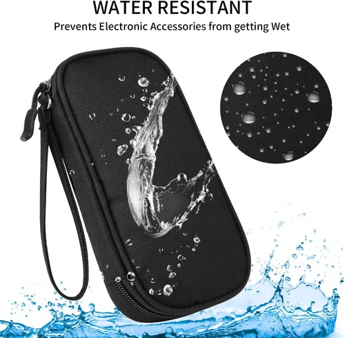 Miniatura 4 de Organizador universal de cables, bolsa de accesorios electrónicos para cargador, teléfono, tarjetas de memoria y dispositivos de viaje (negro)