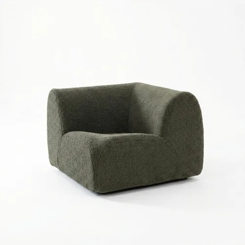 Miniatura 12 de Sofá individual modular curvado, sofá sherpa de espuma de 33 pulgadas, cómodos sofás de peluche para espacios pequeños, sofás modulares modernos