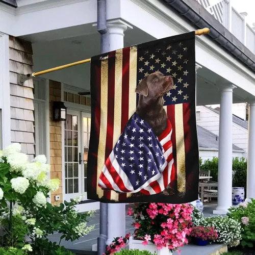 Miniatura 37 de FLAGWIX Banderas de perro patriota americano, bandera de perro labrador retriever de doble cara, decoración para el hogar, exterior, bandera