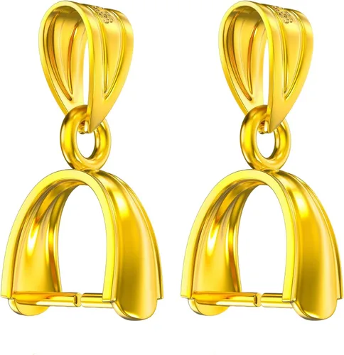 Miniatura 8 de OHINGLT Bails de Pellizco de Plata de Ley 925 para Fabricación de Joyas – Conectores de Cierre de Colgante, Bail de Clip para Collar, Cierres de 4