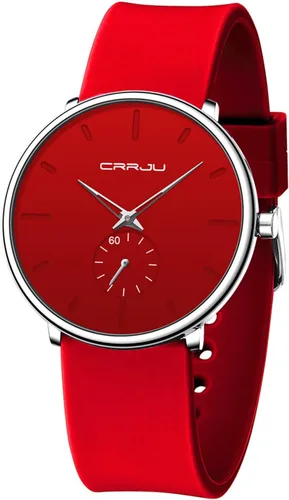 CRRJU Mens Women Watch Casual Stylish Waterproof Quartz Unisex Wristwatches, Ultra Thin Watches for Men Women, Colorful Silicone Band