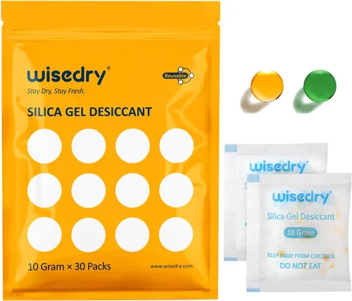Miniatura 12 de wisedry Paquetes de gel de sílice recargables de 0.71 oz [12 paquetes] para microondas que se reactivan rápidamente en paquetes desecantes