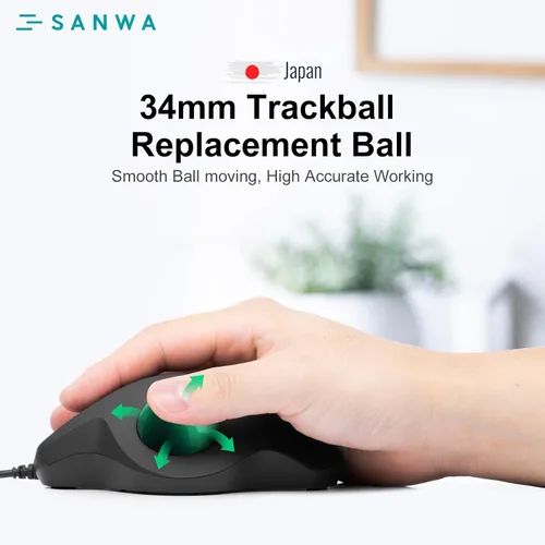 Miniatura 4 de SANWA Bola de seguimiento de 34mm/1.34pulgadas, Bola de repuesto para Logitech M575, M570, MX Ergo, Kensington TB450, TB550, Pro Fit Ergo y otros