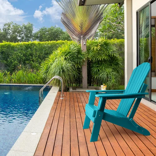 Miniatura 8 de FUNBERRY Silla plegable Adirondack, sillas de hoguera de HDPE para todo tipo de clima con portavasos para exteriores HDPE All Weather