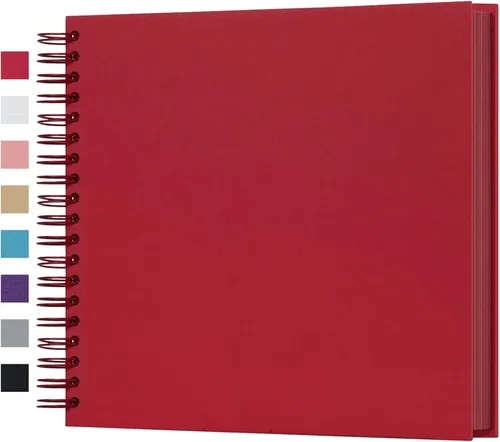 Miniatura 47 de potricher Álbum de scrapbook DIY de 10 x 10 pulgadas, 80 páginas de papel kraft grueso negro en blanco, libro de recuerdos para bodas y aniversarios