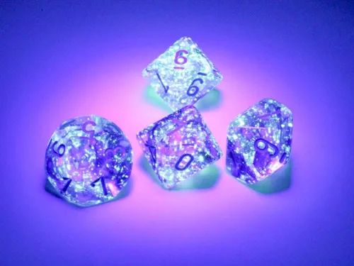 Miniatura 2 de Chessex Juego de dados d10: Nebulosa Luminaria - Nocturnal w/Azul (10)