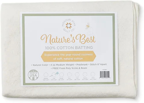 Miniatura 4 de Colcha de bateo para costura, 120 x 36 100% algodón – Sin poliéster ni resina Rollo de bateo de peso medio para rellenar mantas y suministros