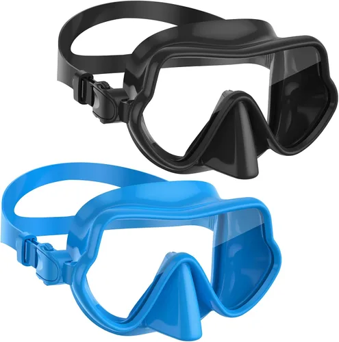 Miniatura 19 de W WSTOO Máscara de esnórquel antivaho antifugas, máscara de buceo panorámica, máscara de natación inastillable de vidrio templado, gafas de natación